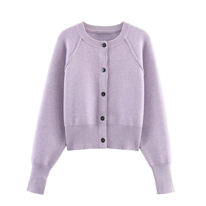 Women's short button cardigan with raglan sleeves, wide ribbed hem and elongated sleeve cuffs Mune Fashion