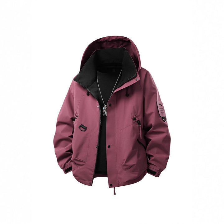 Men's waterproof outdoor utility rain jacket with hood, multiple pockets and adjustable hem Mune Fashion