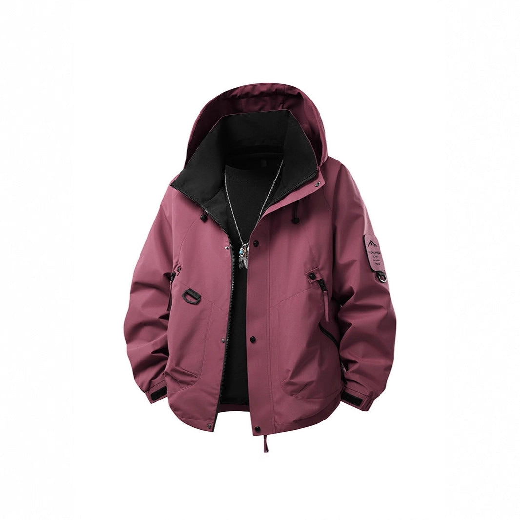 Men's Water-Repellent Hooded Utility Jacket with Multi-Pockets, Drawstring and Zipper Mune Fashion