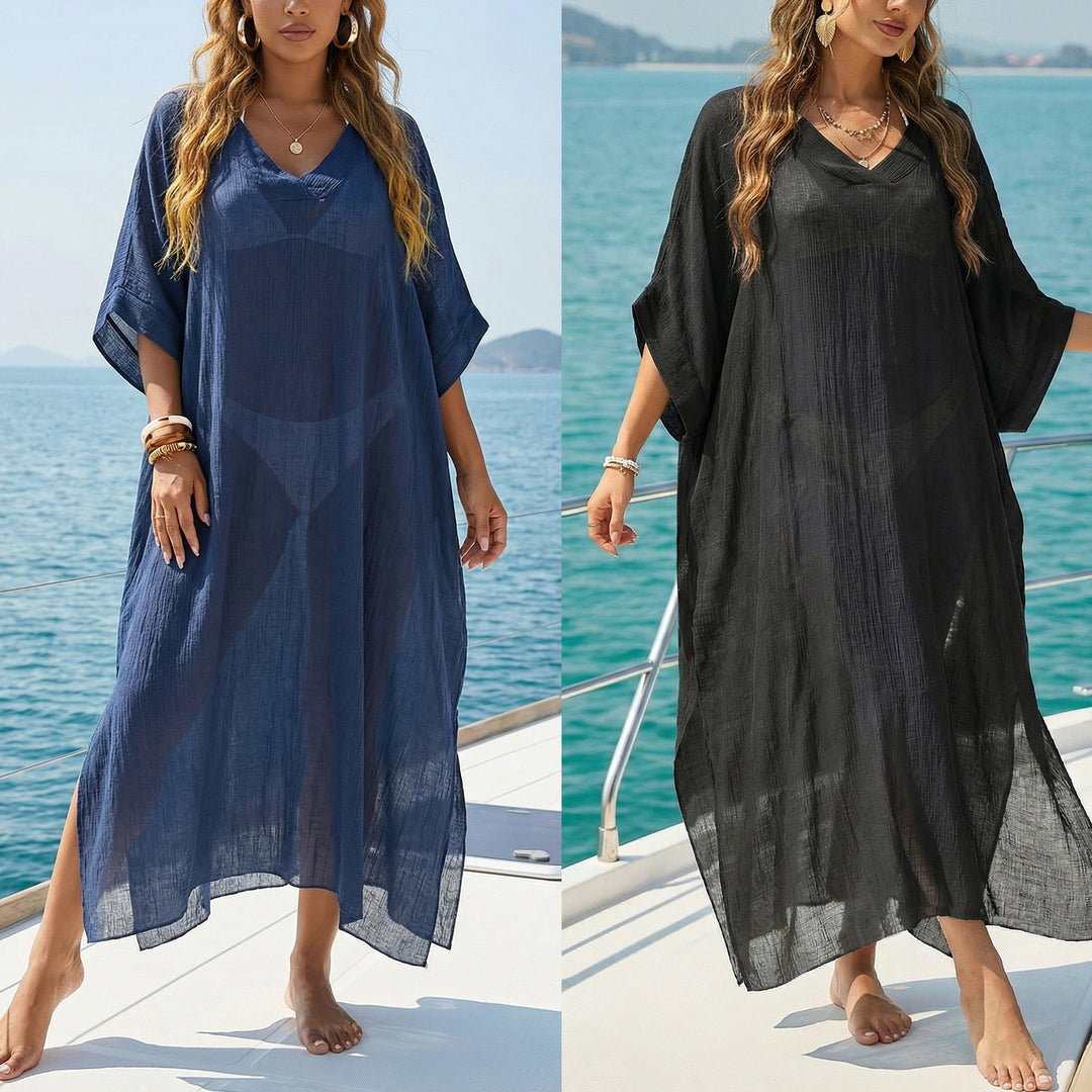 Women's airy beach kaftan with V-neck Mune Fashion