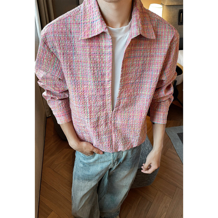 Men's Casual Shirt Blouse with Textured Design Mune Fashion