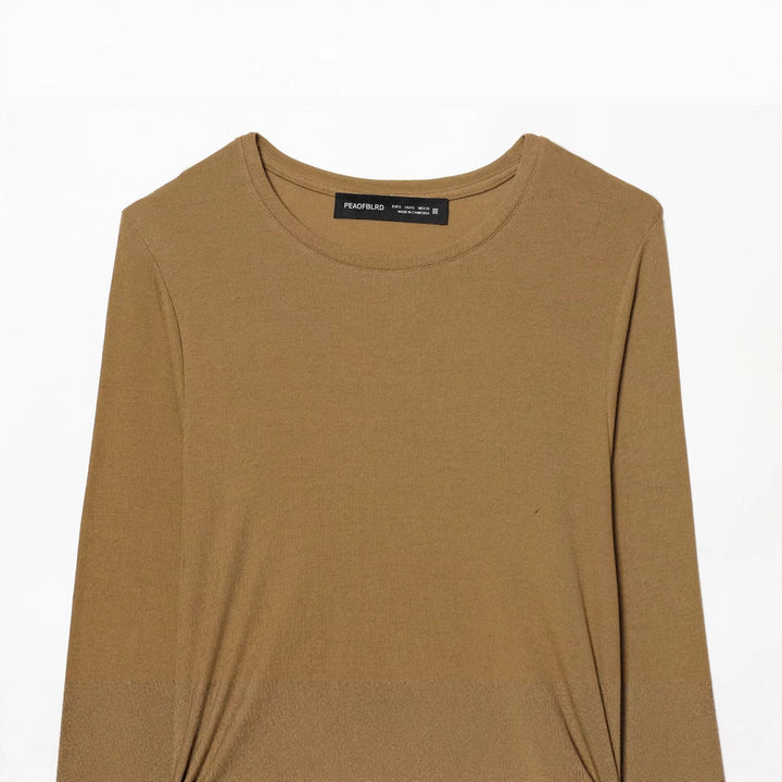 Women's tailored long sleeve with side gathering and drawstring Mune Fashion