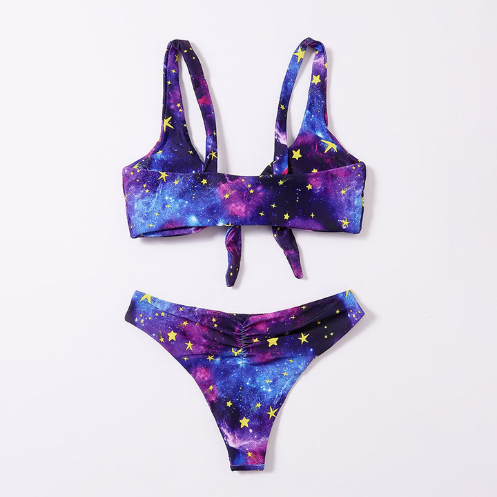 Women Colorful Star Motif Bikini Mune Fashion