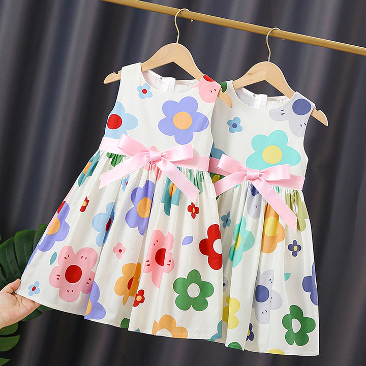 Girl's summer dress with colorful floral pattern Mune Fashion