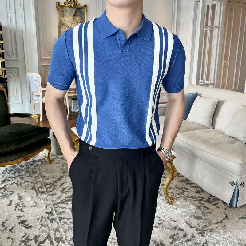 Men's Stylish Polo Shirt with Stripes Mune Fashion