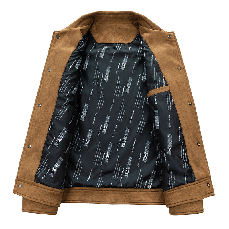 Men's suede-look trucker jacket with quilted lining and flap pockets Mune Fashion