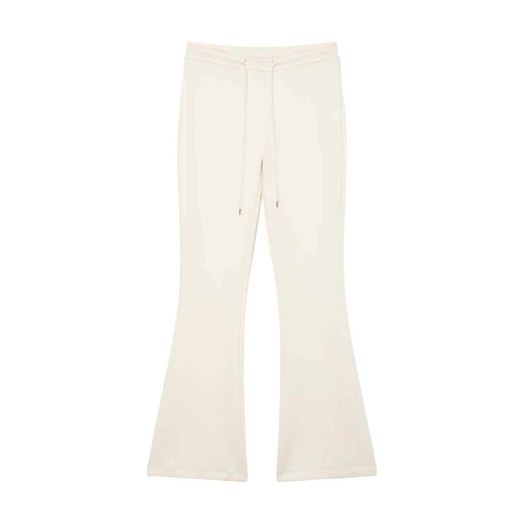 Ladies Highwaist Flared Trousers made of soft Sweat with drawstring Mune Fashion