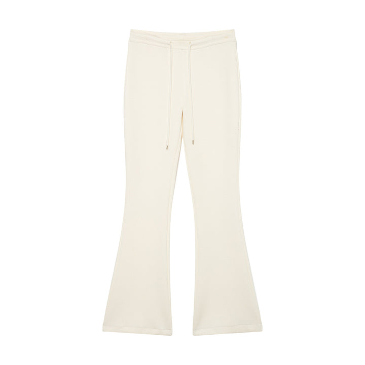 Ladies Highwaist Flared Trousers made of soft Sweat with drawstring Mune Fashion