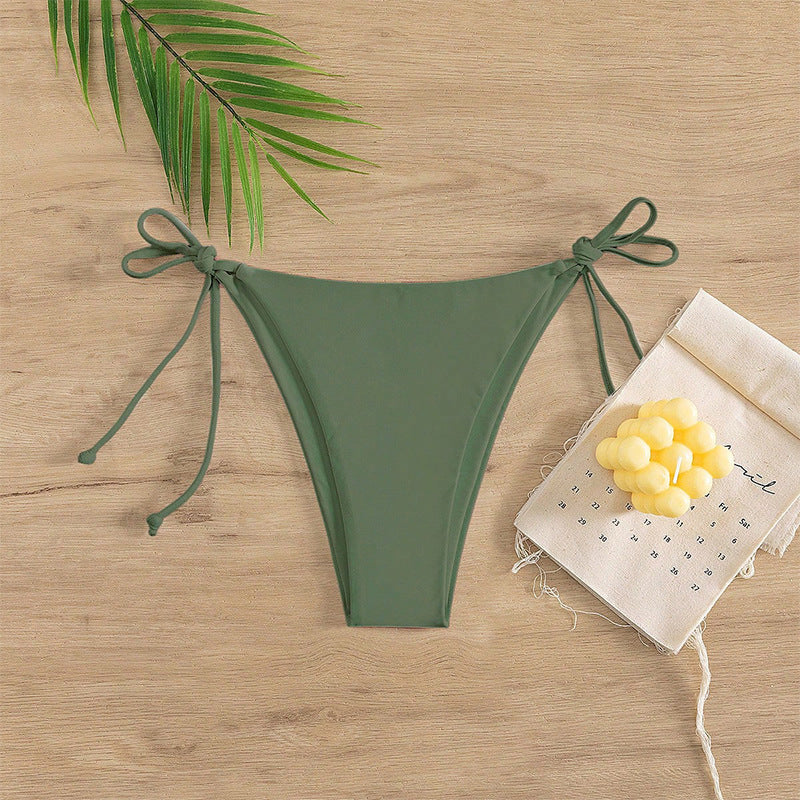 Women's High-Cut Bikini Bottom with Adjustable Ties Mune Fashion