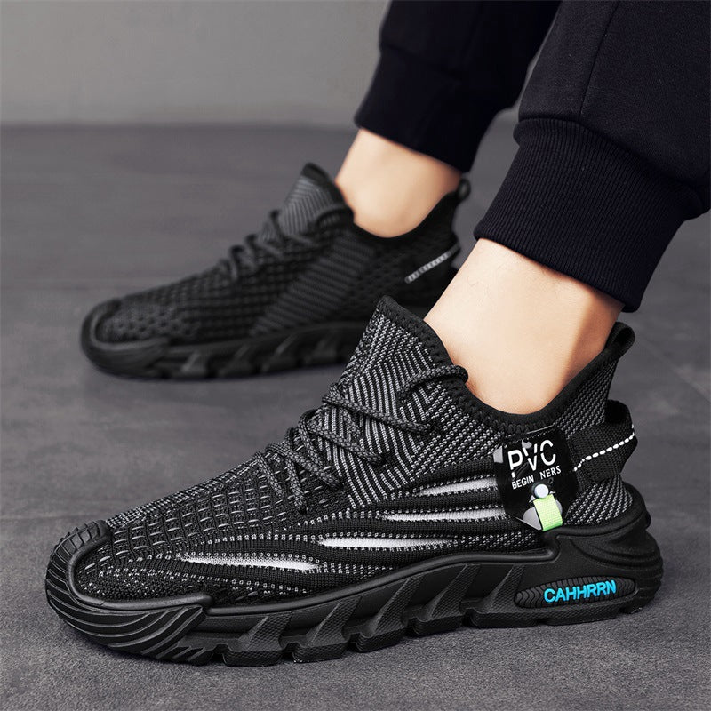 Men's lightweight knitted trail sneakers with sock-like entry and cushioning profile sole Mune Fashion