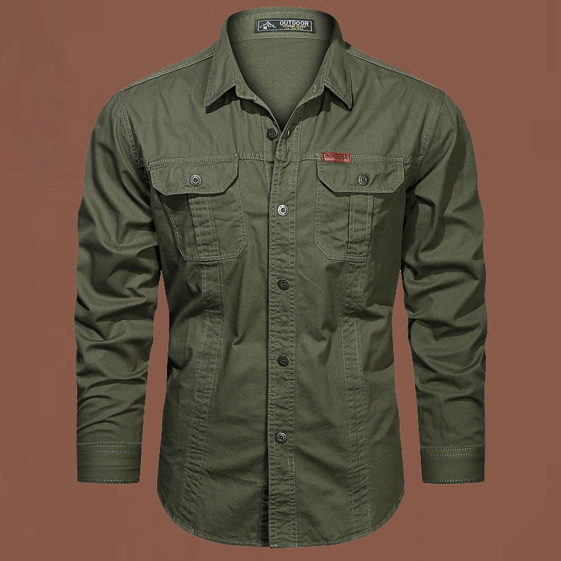 Men's western-inspired canvas shirt with ergonomic flap chest pockets and straight cut Mune Fashion