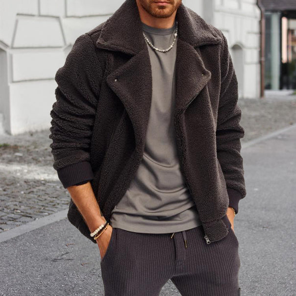 Men's Sherpa transition jacket with lapel collar and ribbed cuffs Mune Fashion
