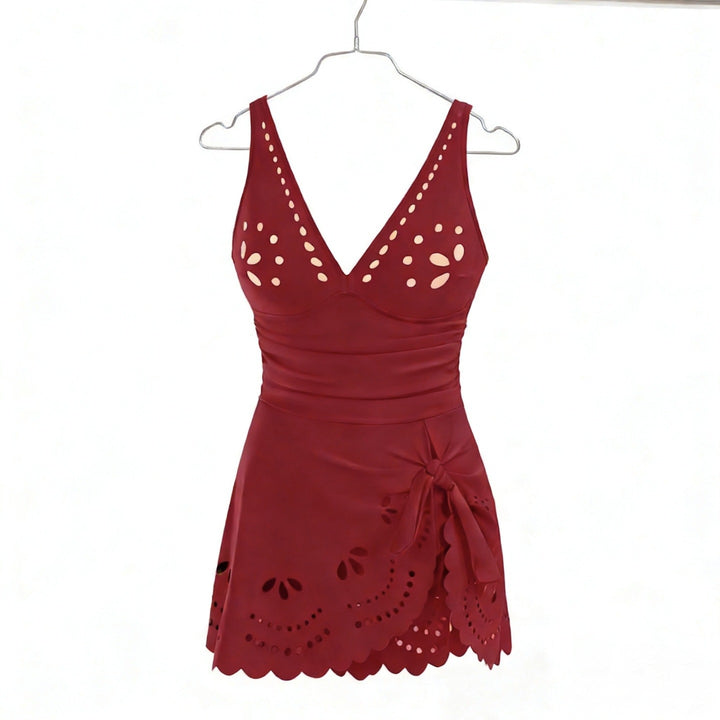 Ladies Elegant Swimsuit with Fashionable Cutouts and Ruffle Details Mune Fashion