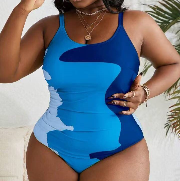 Women's One-Piece Swimsuit with Modern Camouflage Design Mune Fashion