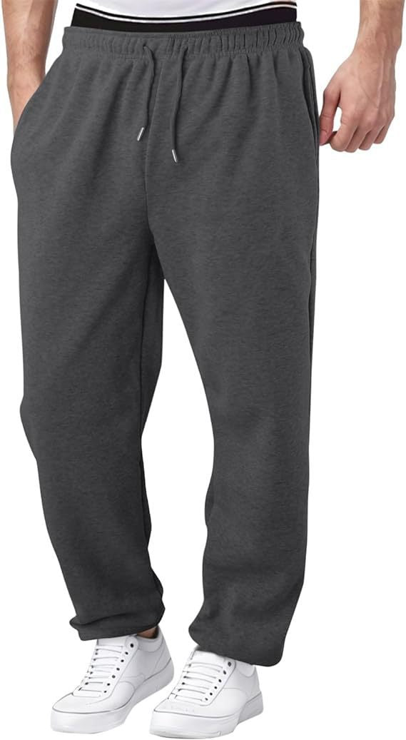 Men's nan Relaxed-Fit Sweatpants with straight leg fleece lining and elastic drawstring waistband Mune Fashion