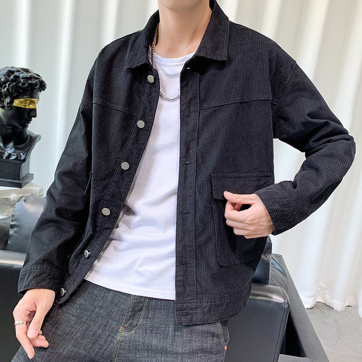 Men's cord jacket in overshirt style with patch pockets Mune Fashion