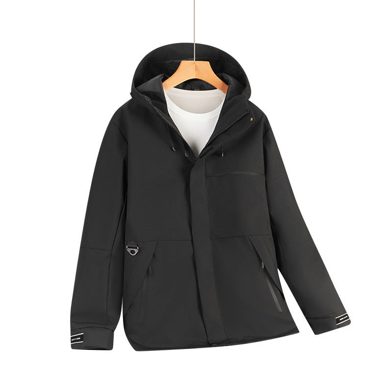 Men's Water-Repellent Softshell Hoodie Jacket with Concealed Zippers and Urban Cut Mune Fashion