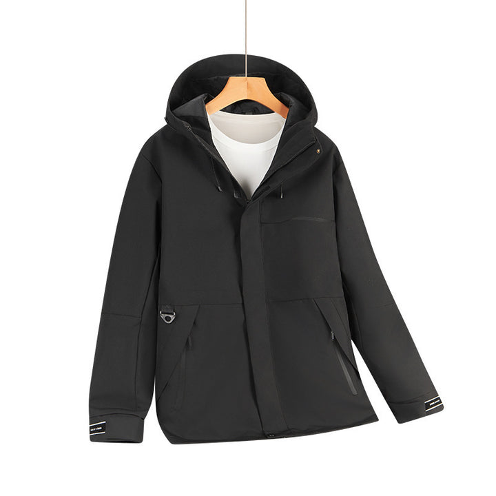 Men's Water-Repellent Softshell Hoodie Jacket with Concealed Zippers and Urban Cut Mune Fashion