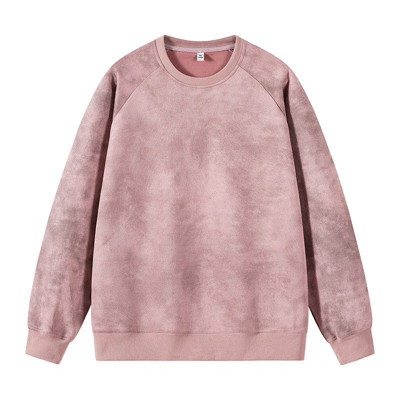 Men's Oversized Sweatshirt with Brushed Fleece Lining and Vintage Wash Mune Fashion