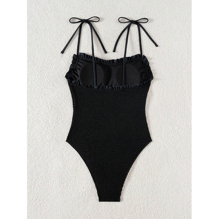 Ladies' one-piece swimsuit with ruffle trim and adjustable straps Mune Fashion