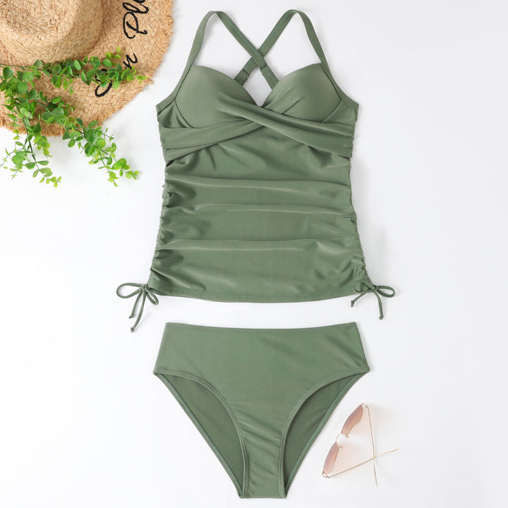 Damen Tankini-Set mit elegantem Wickeldesign und raffinierter Rüsche Echo Archiv