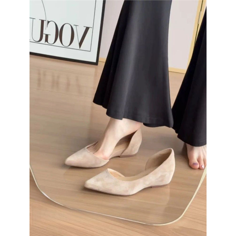 Women Elegant Suede D'Orsay Wedge Pumps Mune Fashion