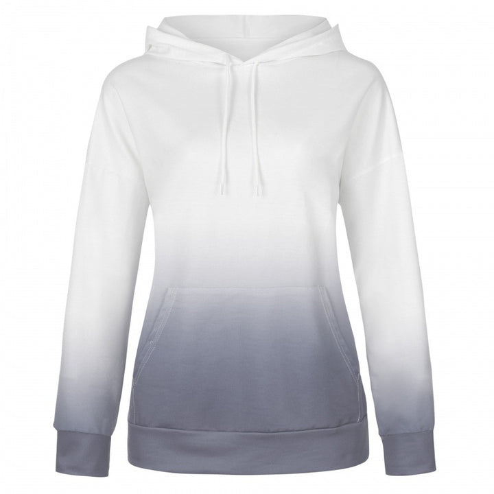 Women Oversized Hoodie with Dip-Dye Gradient and Kangaroo Pocket Mune Fashion