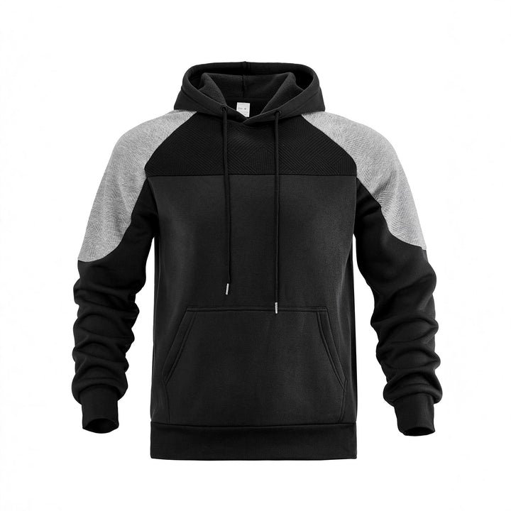 Men's hoodie with textured inserts and kangaroo pocket Mune Fashion