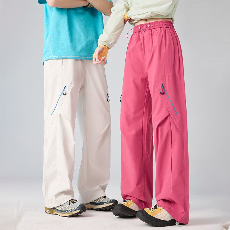Men's Loose Technical Cargo Pants with Utility Pockets and Elastic Waistband Mune Fashion