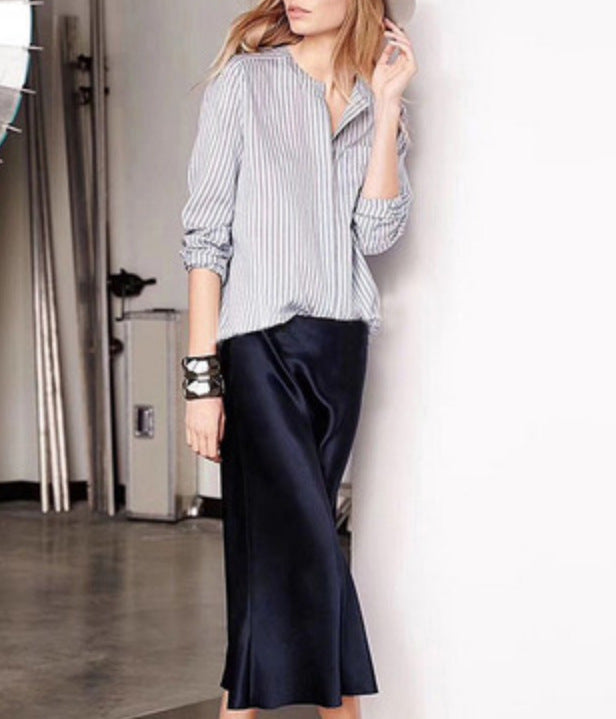 Women Elegant and flowing blouse with stripes Drune
