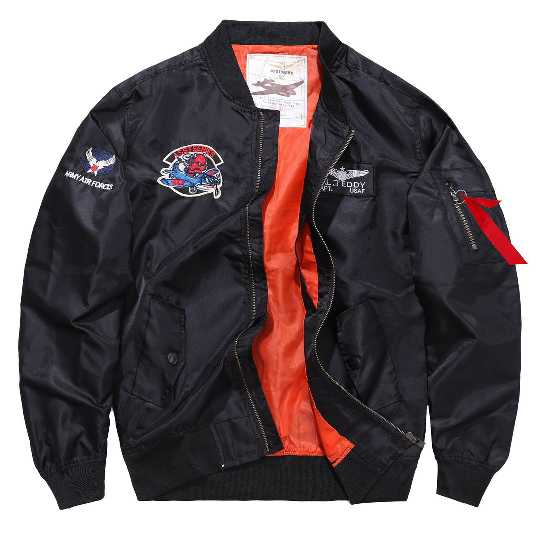 Men's  military patch nylon pilot bomber jacket Mune Fashion