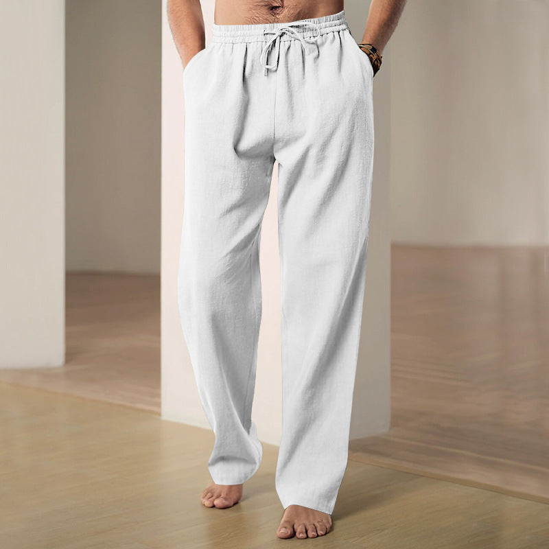 Men's comfortable linen lounge pants with extra wide leg, adjustable drawstring waistband, and breathable summer quality Mune Fashion
