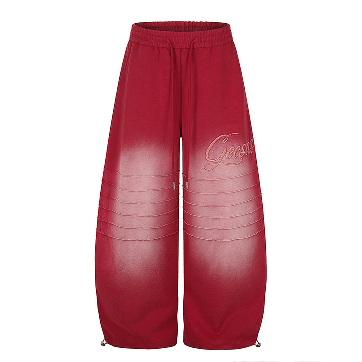 Women's Extra Wide Palazzo Sweatpants with Quilted Details, Drawstring Waistband, and Adjustable Hem Mune Fashion