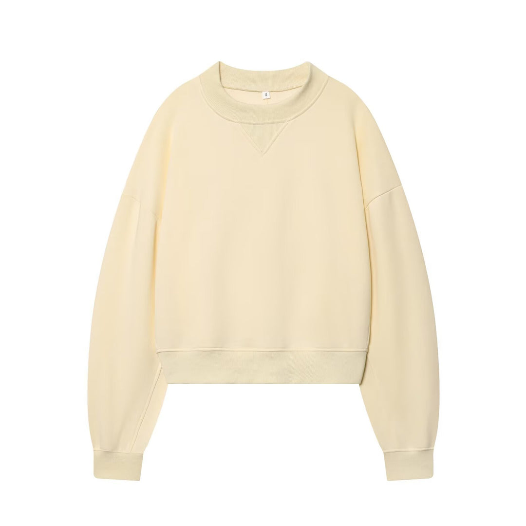 Women's oversized cropped sweatshirt with ribbed neckline Mune Fashion