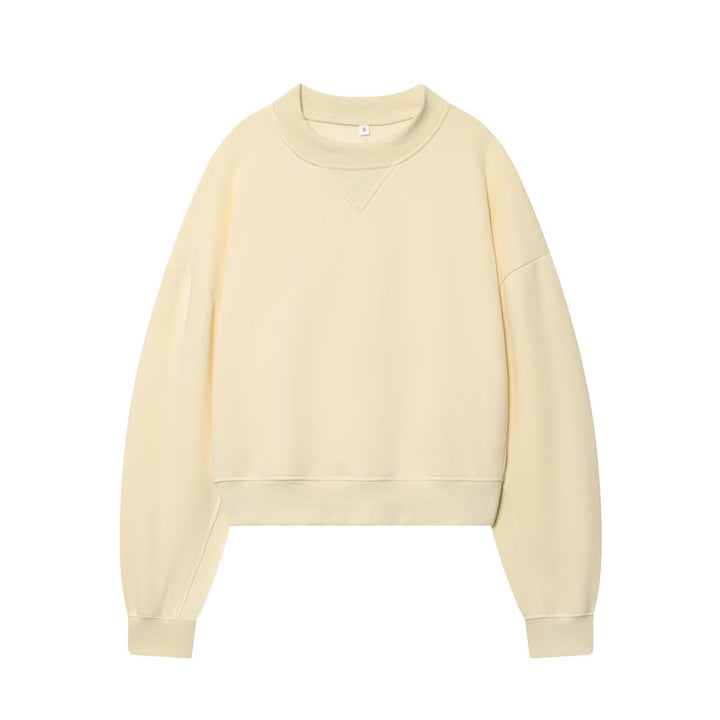 Women's oversized cropped sweatshirt with ribbed neckline Mune Fashion