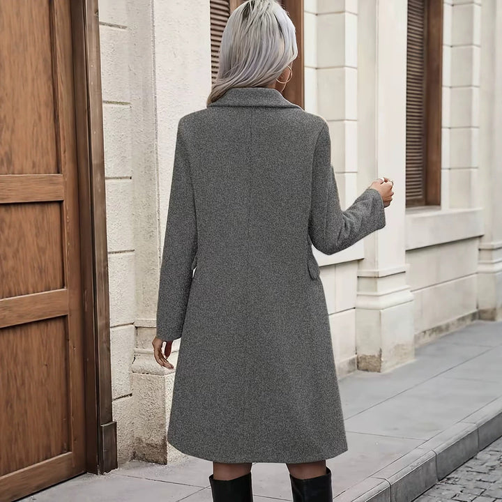 Women's Elegant Double-Breasted Wool Coat