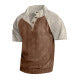 Men's layered look top with velour bib and short-sleeved cotton insert Mune Fashion