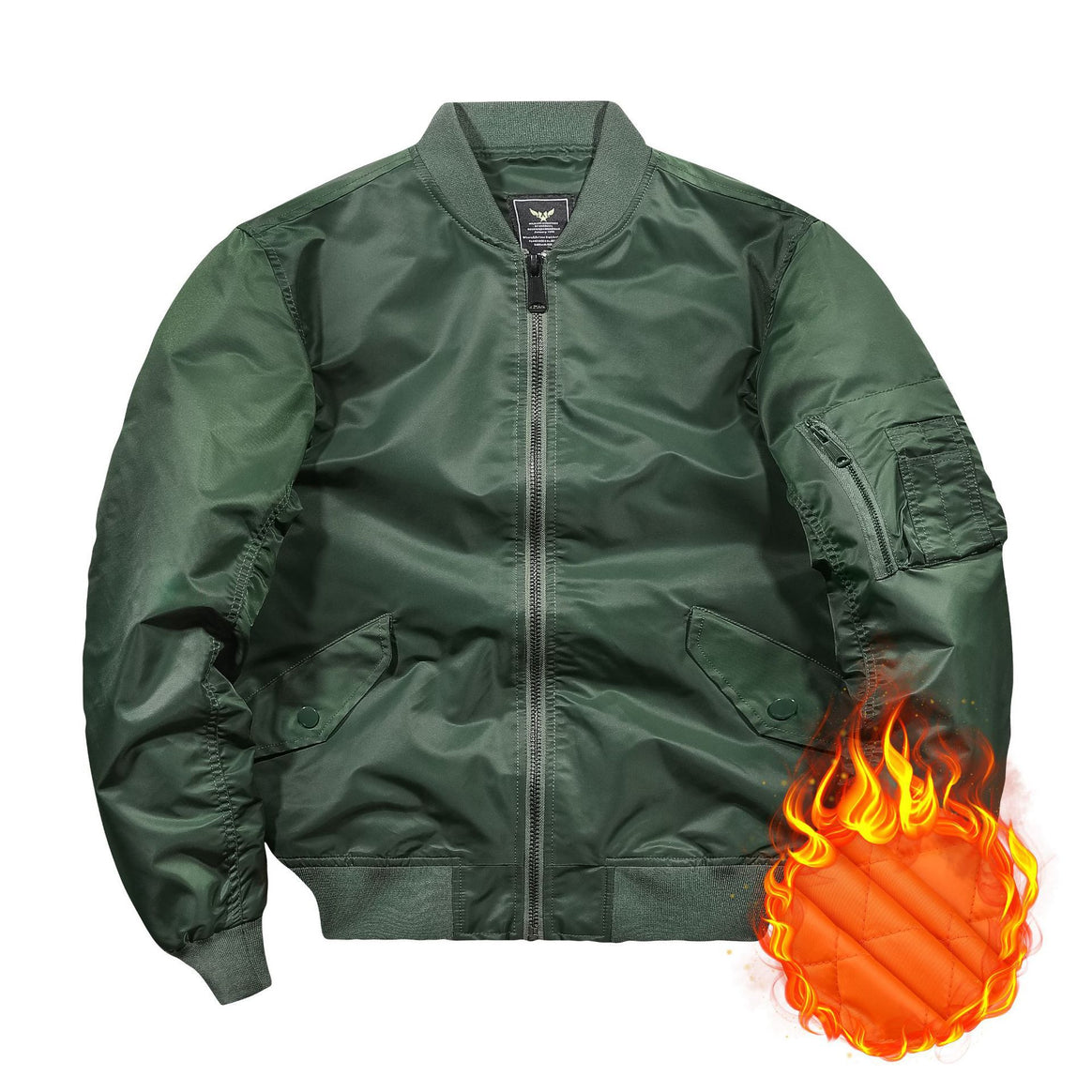 Men's Short Blouson Bomber Jacket with Quilted Thermal Lining, Nylon Shell and Arm Pocket Mune Fashion