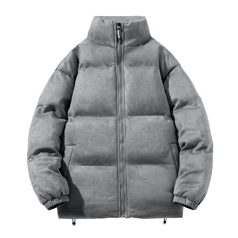 Men's wide block quilted jacket with padded thermal filling, high standing collar and drawstring hem Mune Fashion