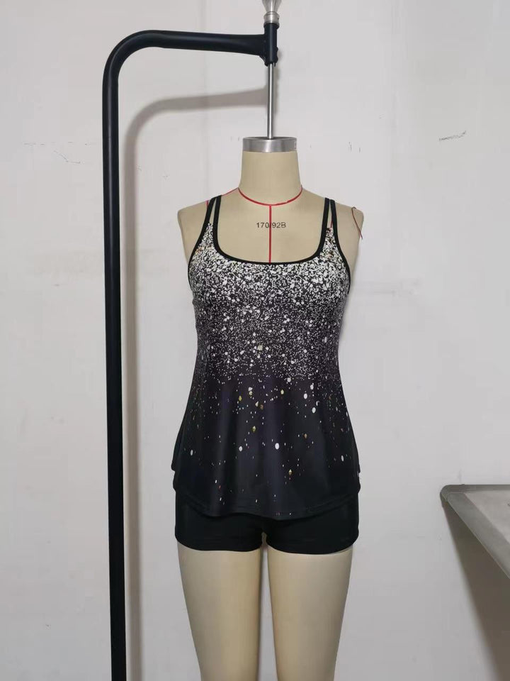 Women's tankini top with floral design and back clasp Mune Fashion