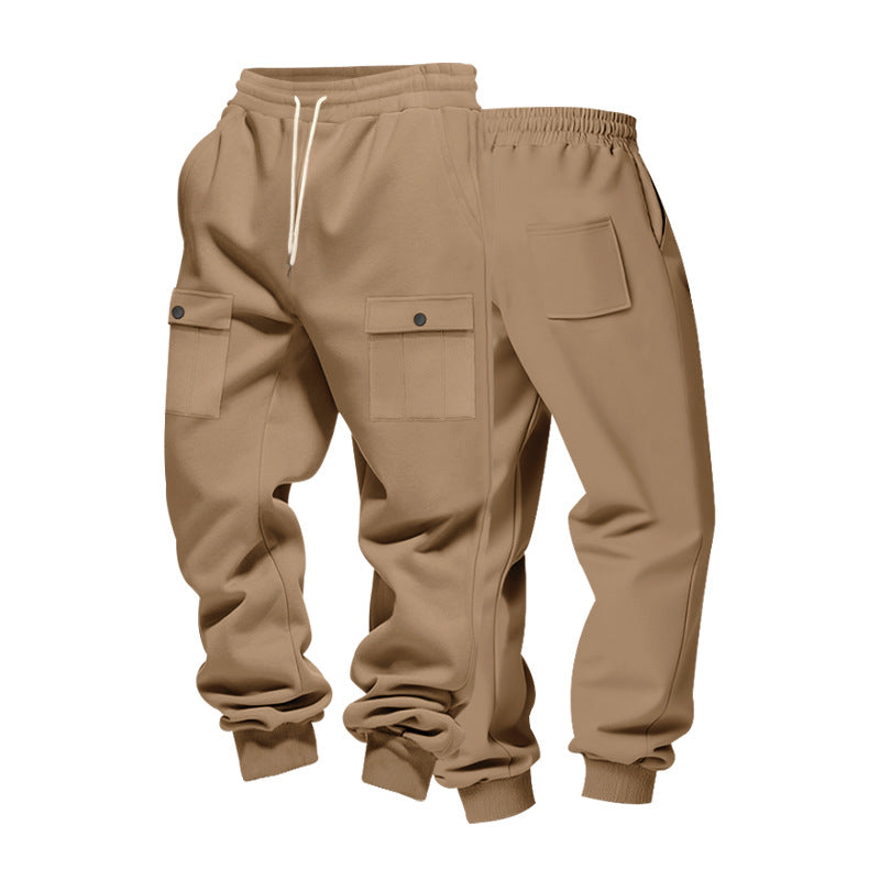 Men's cargo joggers with flap pockets, drawstring waistband, and ribbed ankle cuffs Mune Fashion