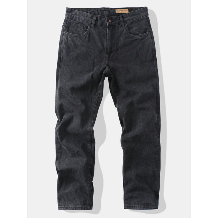 Men's Tapered Relaxed Denim Jeans with High Waist and Clean Used Look Mune Fashion