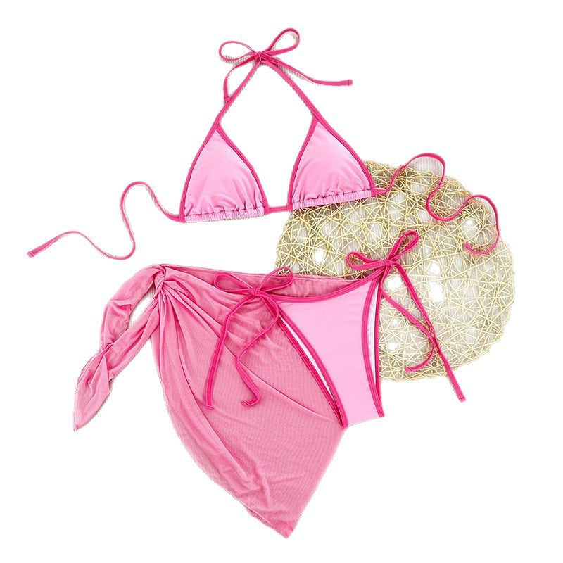 Women's triangle bikini with wrap skirt and adjustable straps Mune Fashion