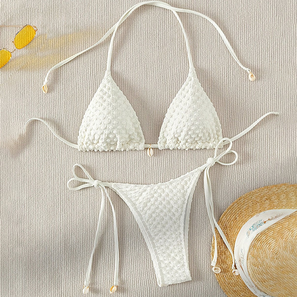 Women's triangle bikini with elastic design and sophisticated ties Mune Fashion