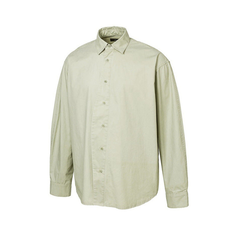 Men's Loose Oversized Shirt made of Cotton Twill with Spread Collar and Relaxed Fit Mune Fashion