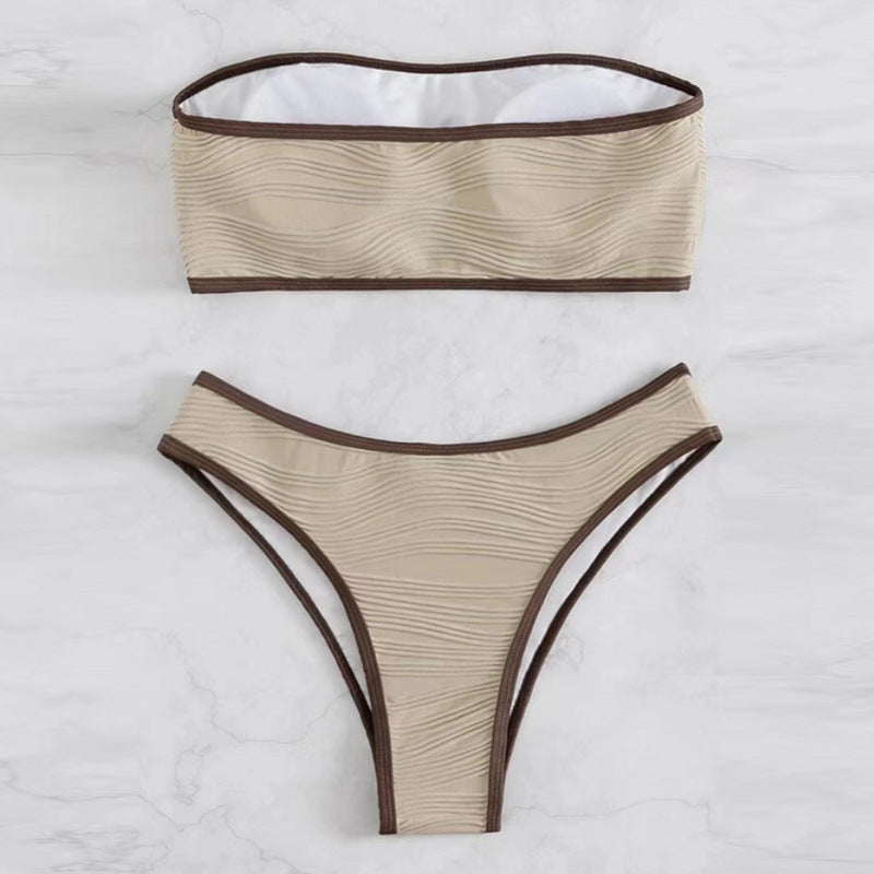 Women's Bandeau Bikini Set with Textured Design Mune Fashion