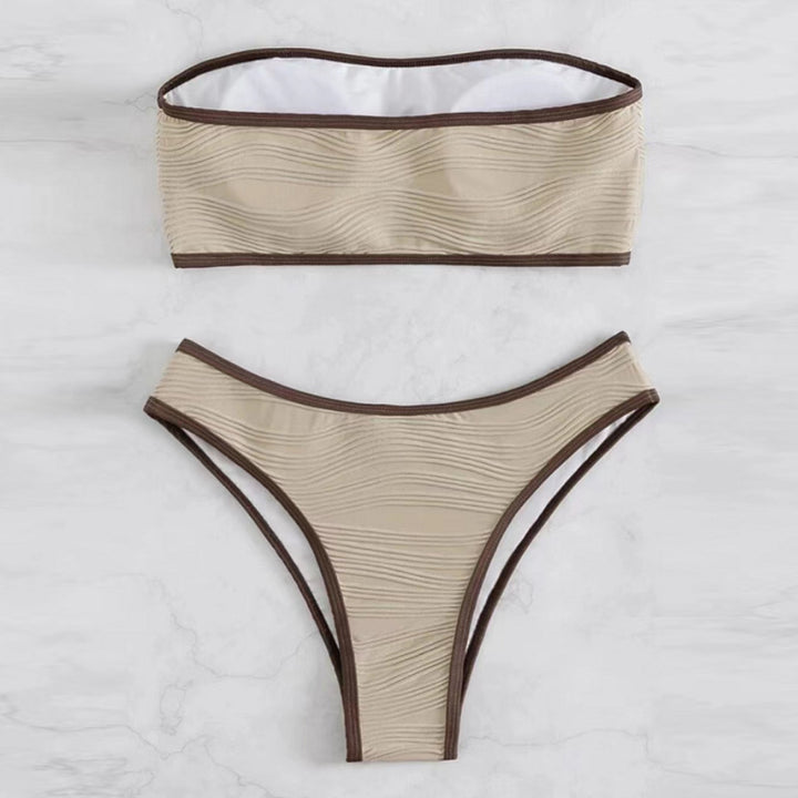 Women's Bandeau Bikini Set with Textured Design Mune Fashion