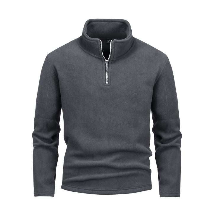 Men's Nano Fleece Half-Zip Pullover with Stand-Up Collar and Fluffy Microfleece Quality Mune Fashion