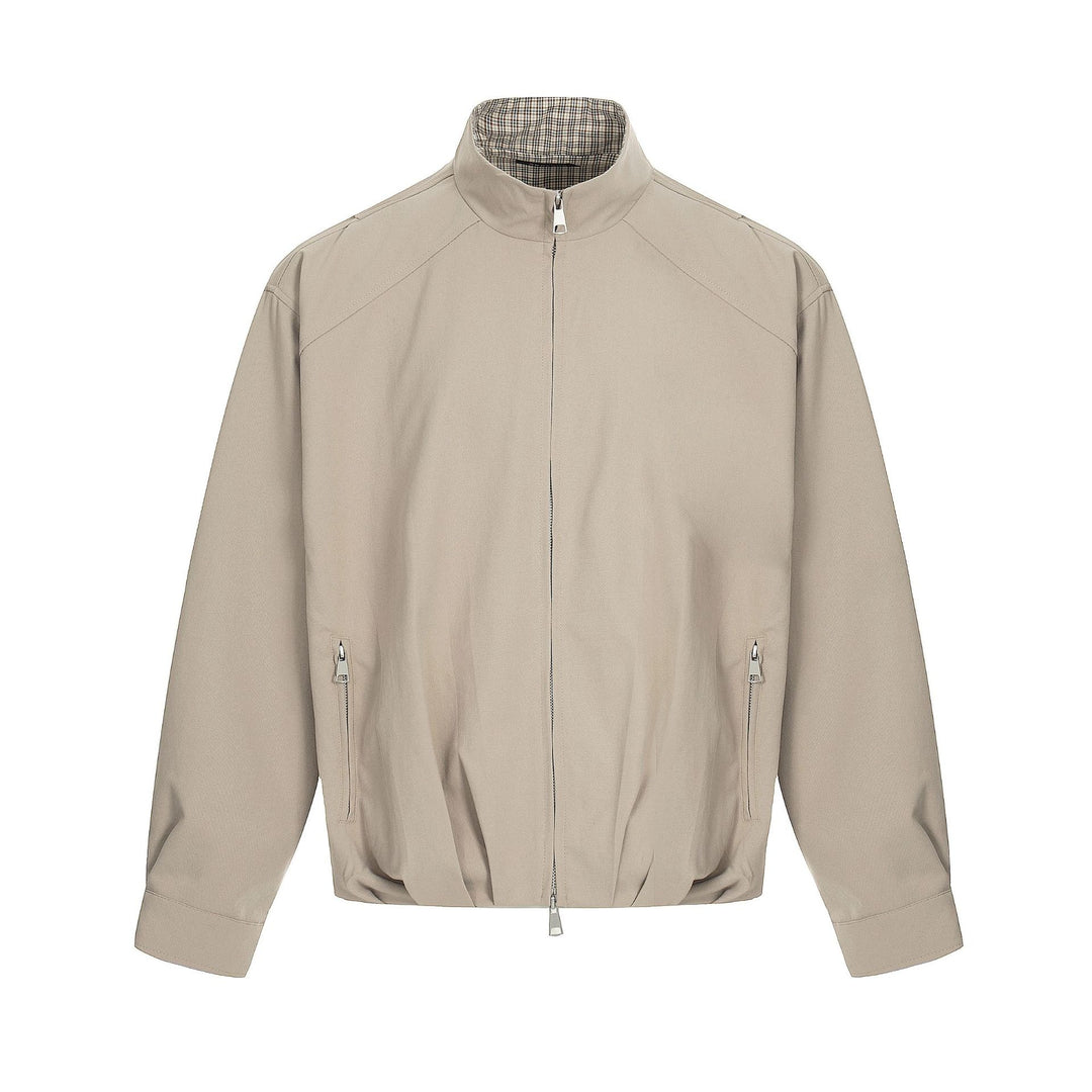 Men's Lightweight Windbreaker Blouson with Funnel Neck and Concealed Zippers Mune Fashion