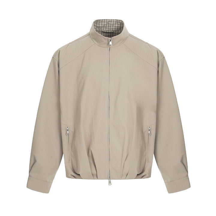 Men's Lightweight Windbreaker Blouson with Funnel Neck and Concealed Zippers Mune Fashion